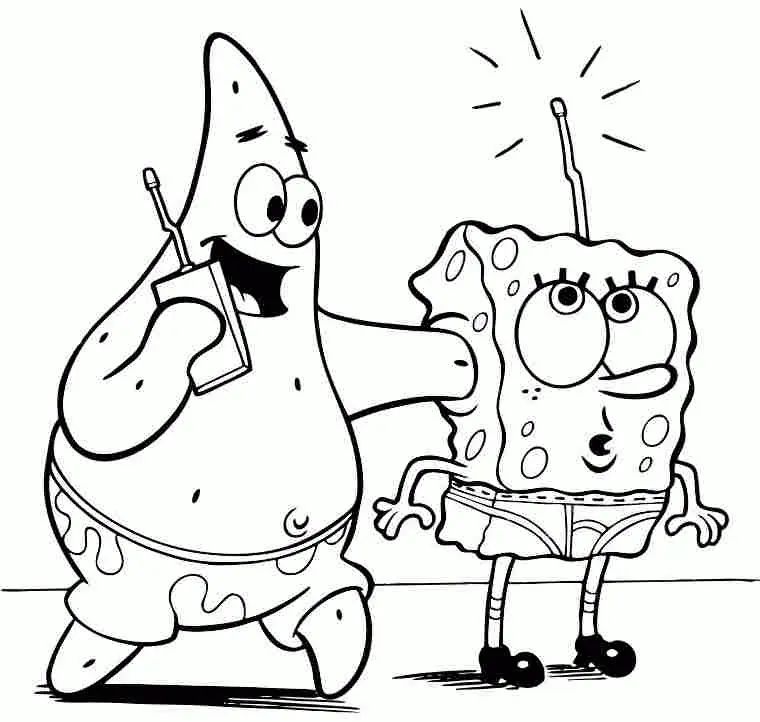 Çocuklar İçin Patrick Star Boyama Sayfaları 