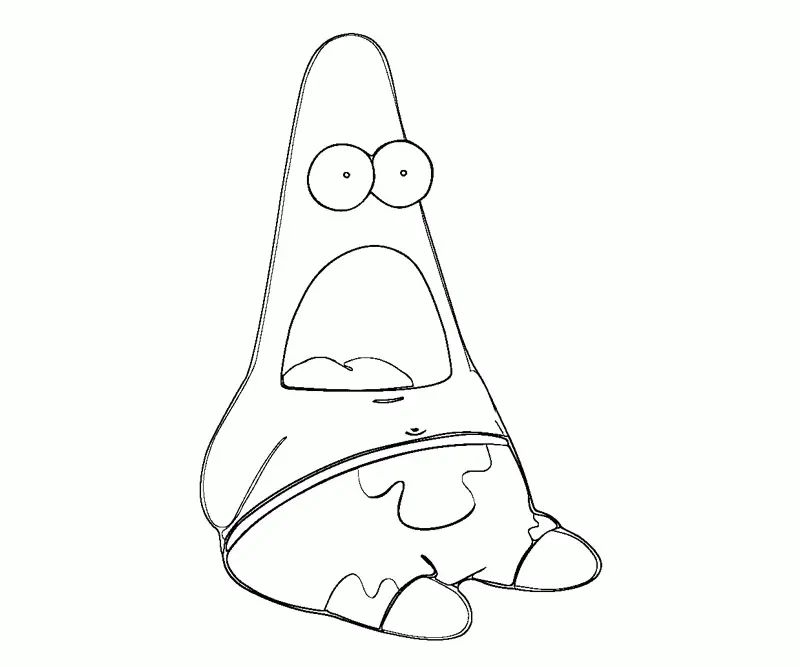 Çocuklar İçin Patrick Star Boyama Sayfaları 