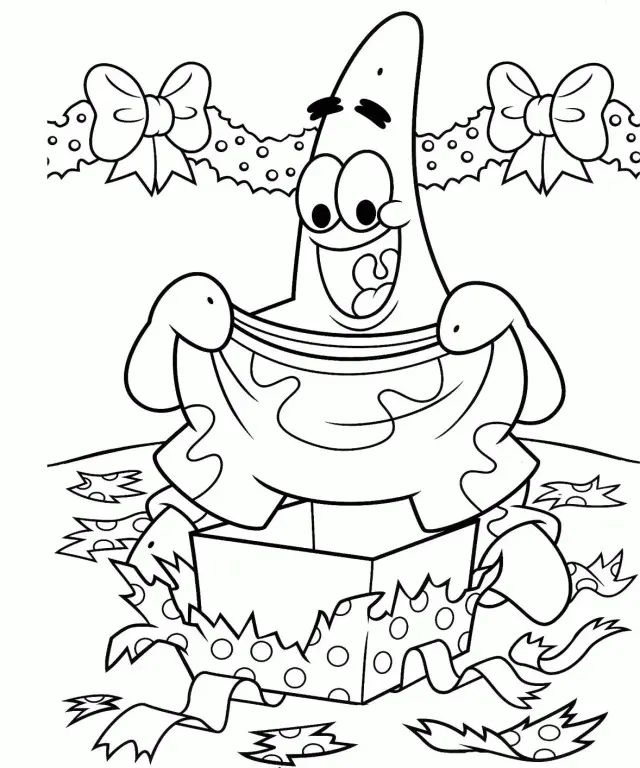 Çocuklar İçin Patrick Star Boyama Sayfaları 