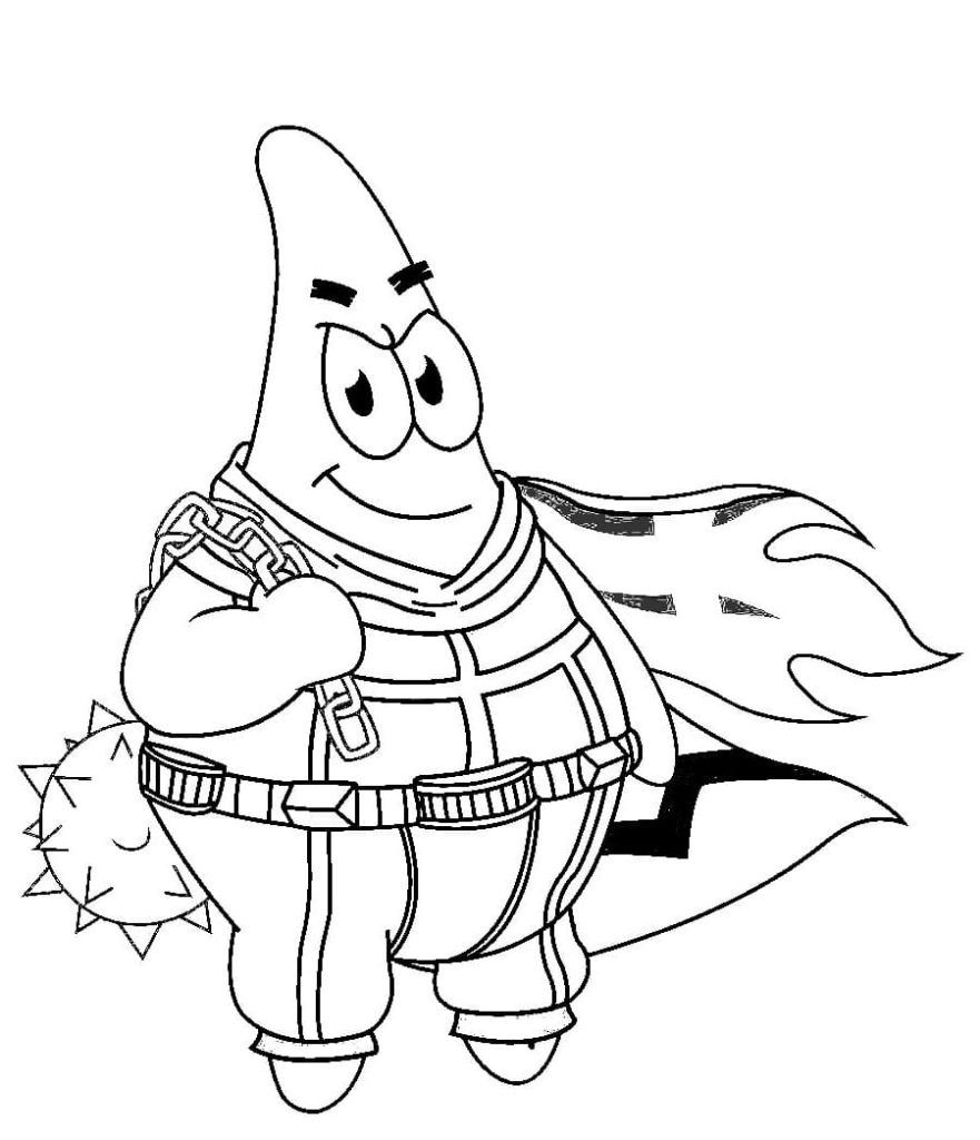 Çocuklar İçin Patrick Star Boyama Sayfaları 