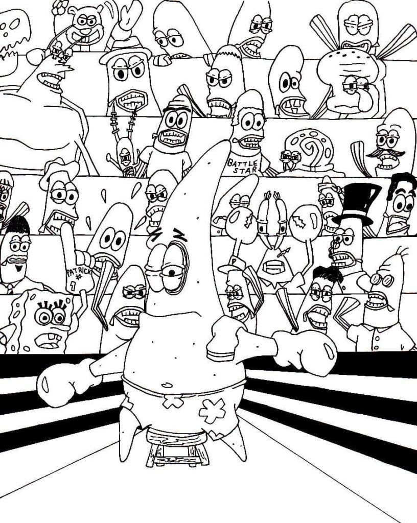 Çocuklar İçin Patrick Star Boyama Sayfaları 