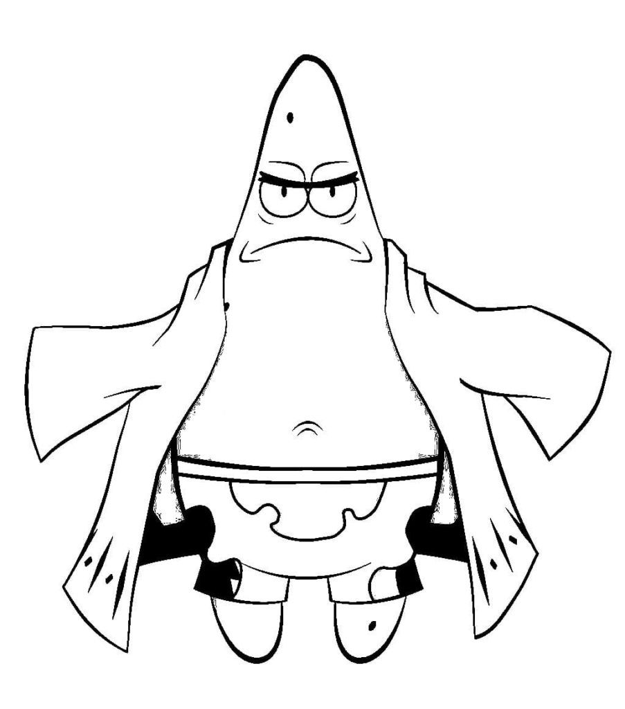 Çocuklar İçin Patrick Star Boyama Sayfaları 