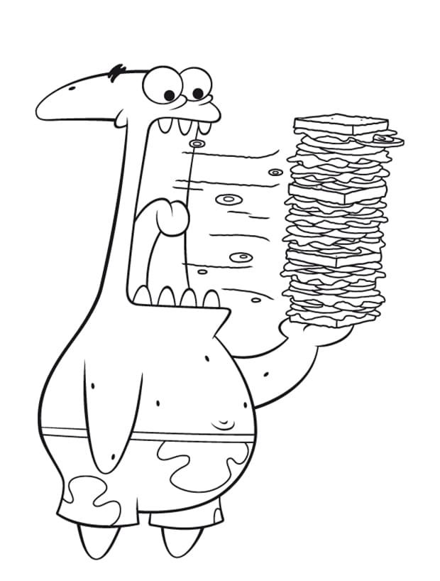 Çocuklar İçin Patrick Star Boyama Sayfaları 