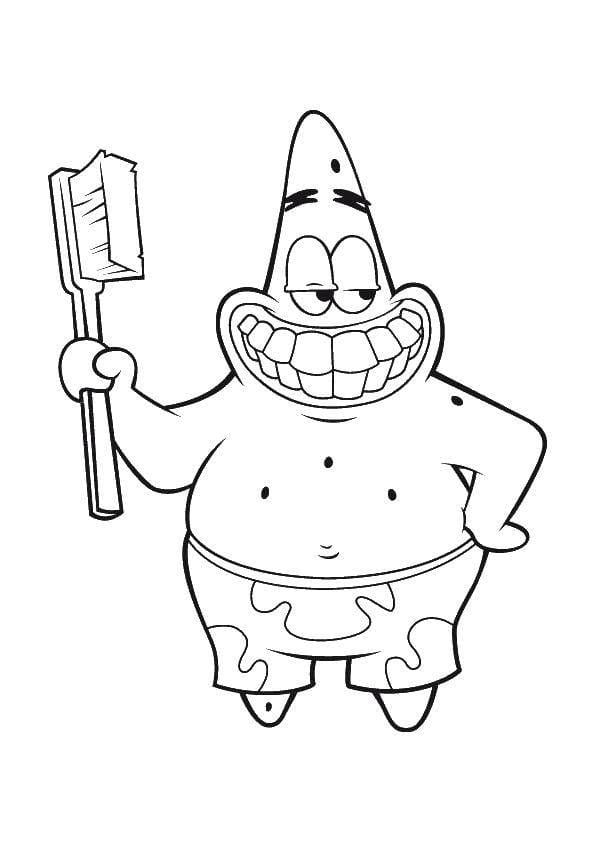 Çocuklar İçin Patrick Star Boyama Sayfaları 