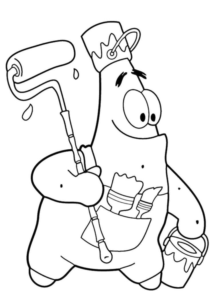 Çocuklar İçin Patrick Star Boyama Sayfaları 