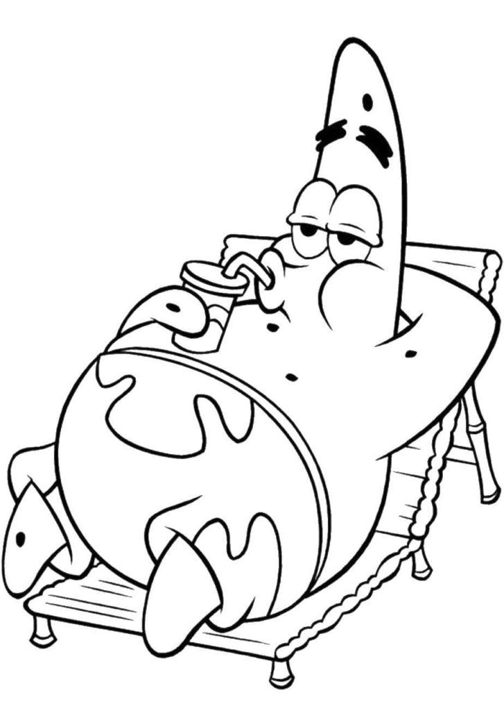 Çocuklar İçin Patrick Star Boyama Sayfaları 