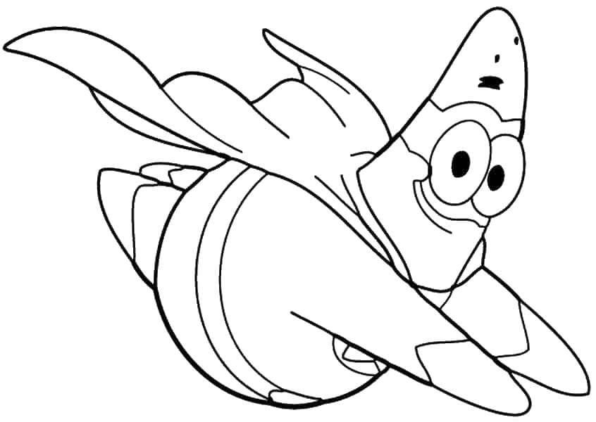 Çocuklar İçin Patrick Star Boyama Sayfaları 