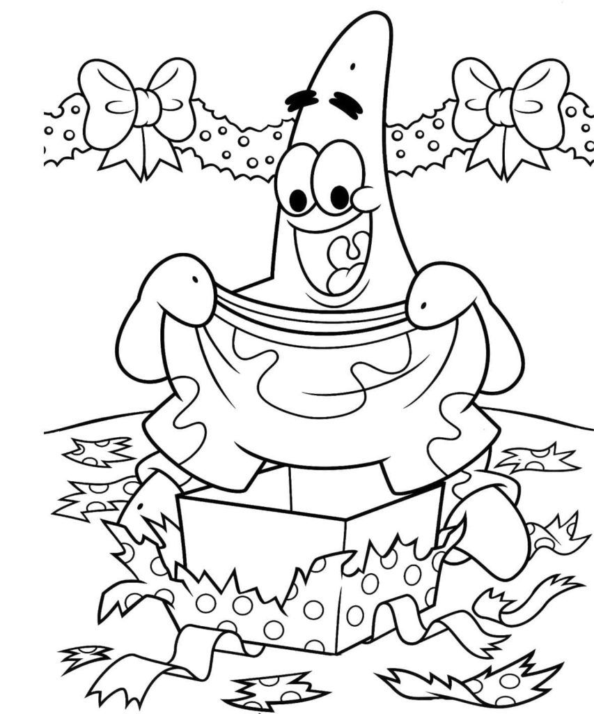 Çocuklar İçin Patrick Star Boyama Sayfaları 