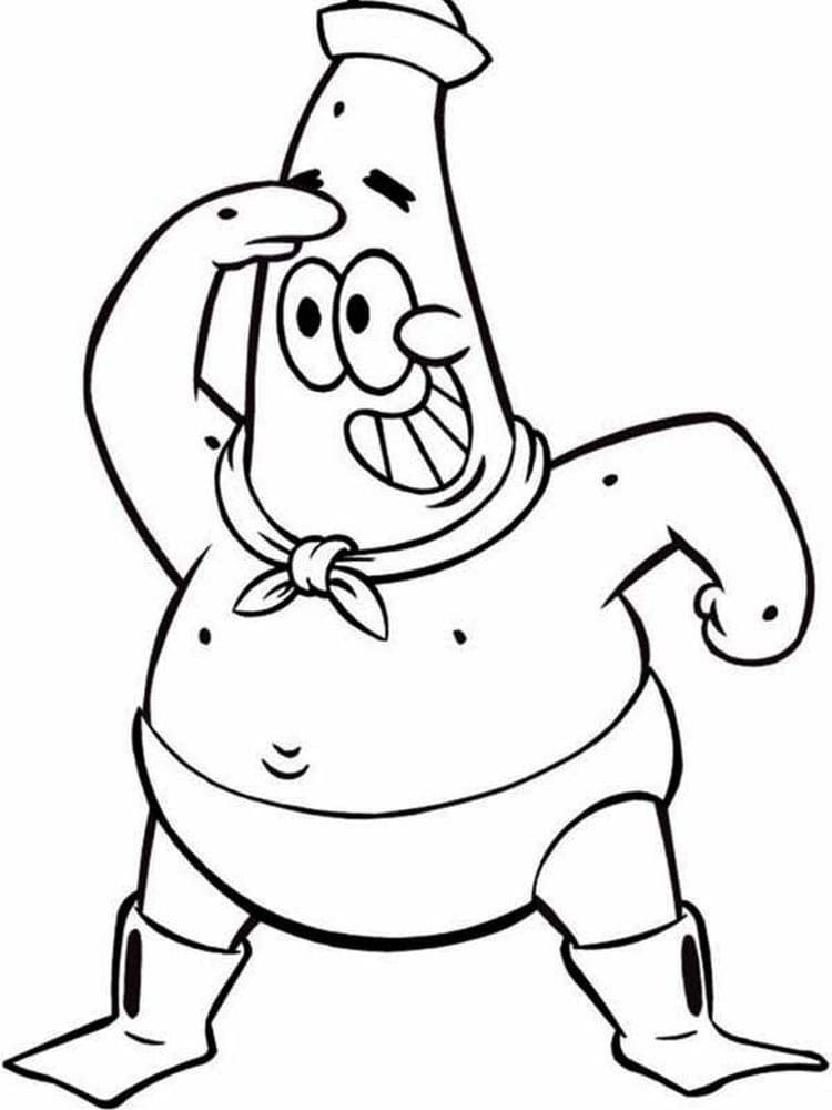 Çocuklar İçin Patrick Star Boyama Sayfaları 