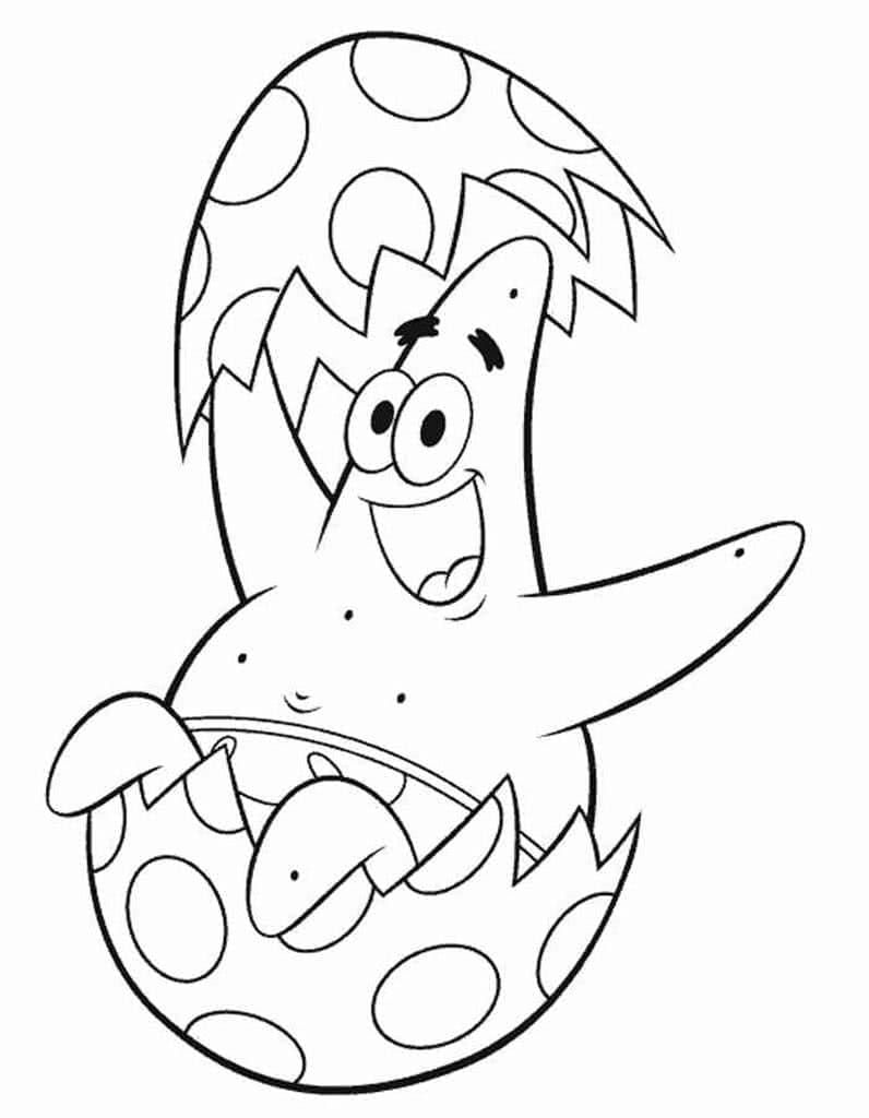 Çocuklar İçin Patrick Star Boyama Sayfaları 