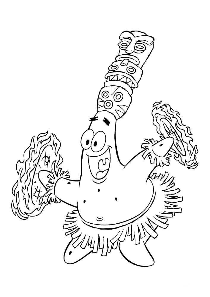 Çocuklar İçin Patrick Star Boyama Sayfaları 