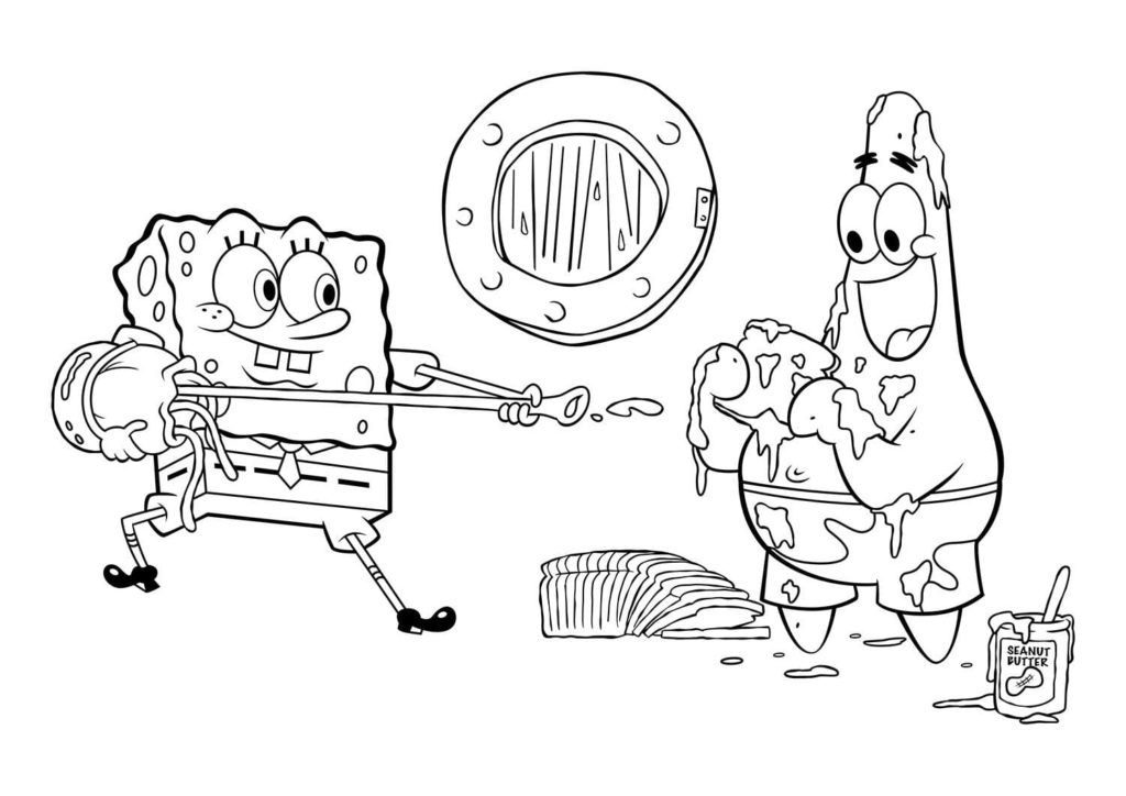 Çocuklar İçin Patrick Star Boyama Sayfaları 