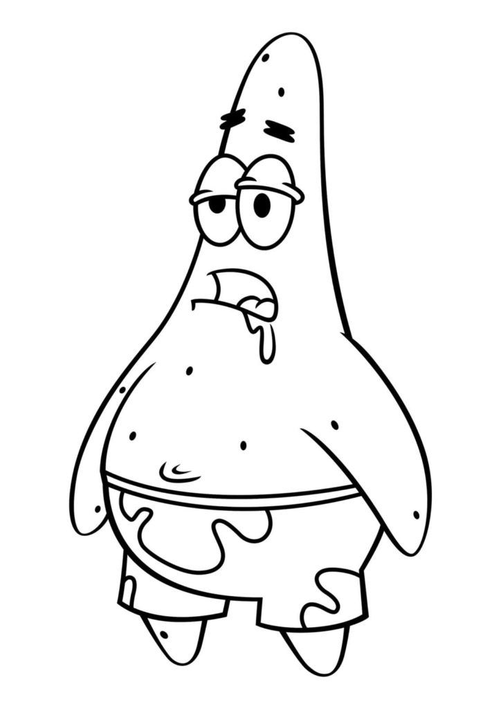 Çocuklar İçin Patrick Star Boyama Sayfaları 