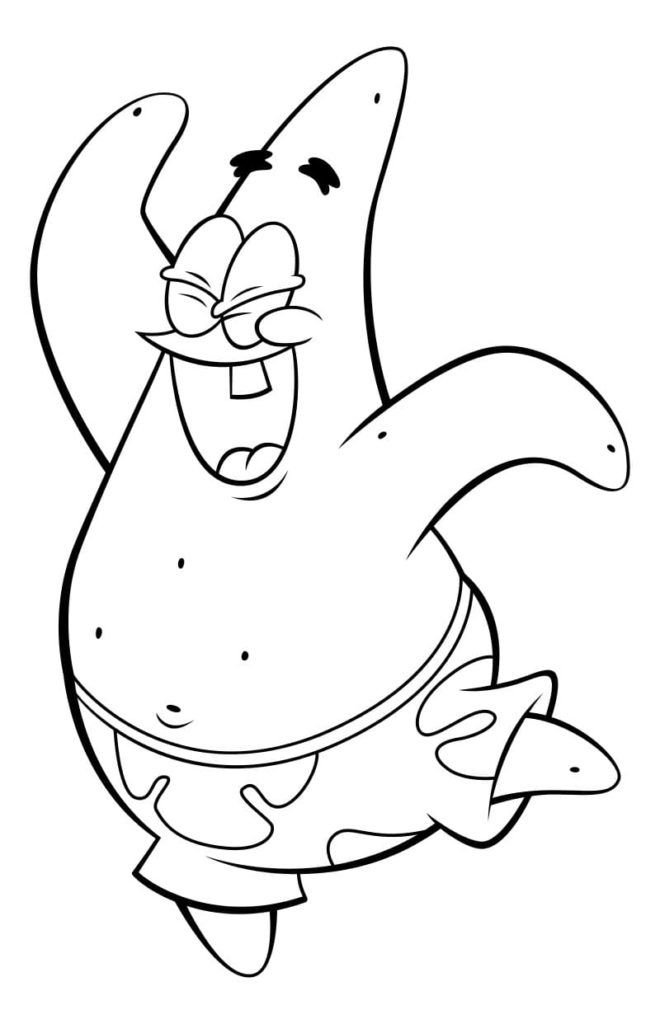Çocuklar İçin Patrick Star Boyama Sayfaları 