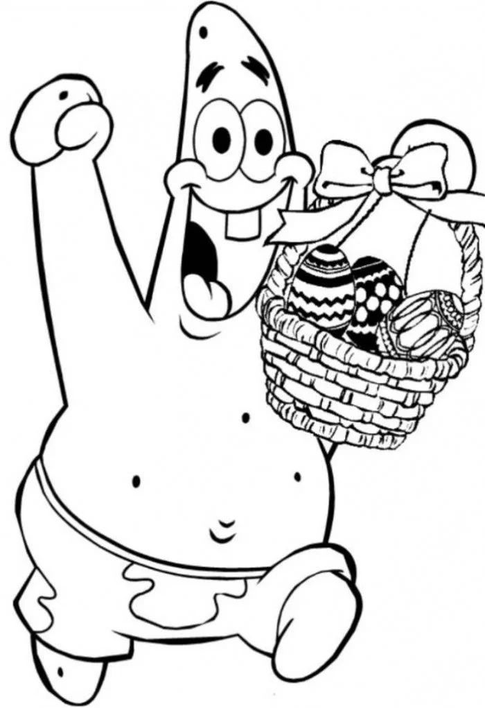Çocuklar İçin Patrick Star Boyama Sayfaları 