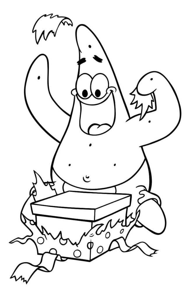 Çocuklar İçin Patrick Star Boyama Sayfaları 