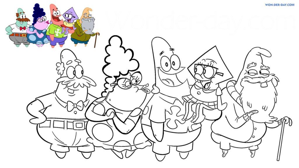 Çocuklar İçin Patrick Star Boyama Sayfaları 