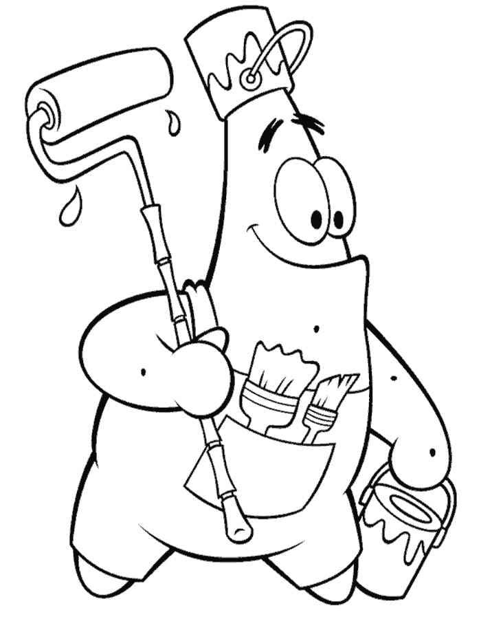 Çocuklar İçin Patrick Star Boyama Sayfaları 