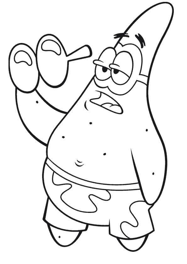 Çocuklar İçin Patrick Star Boyama Sayfaları 