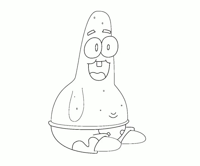 Çocuklar İçin Patrick Star Boyama Sayfaları 
