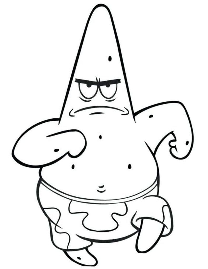 Çocuklar İçin Patrick Star Boyama Sayfaları 