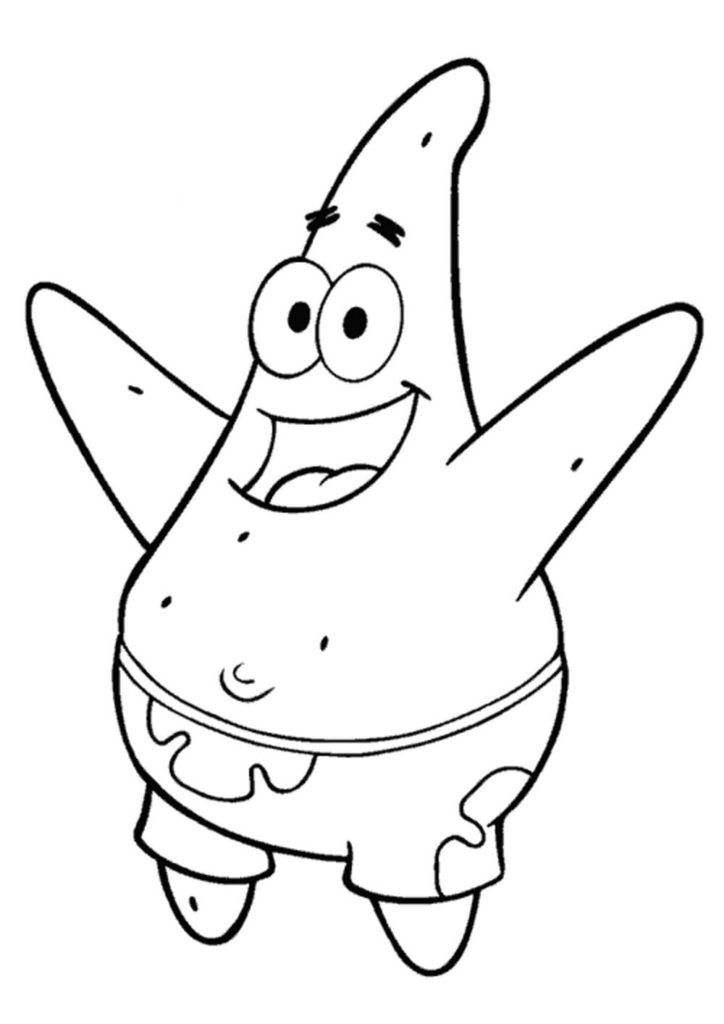 Çocuklar İçin Patrick Star Boyama Sayfaları 
