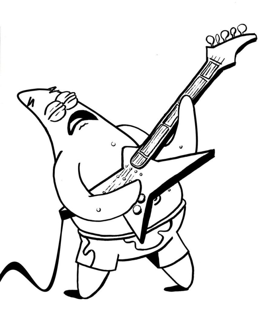 Çocuklar İçin Patrick Star Boyama Sayfaları 