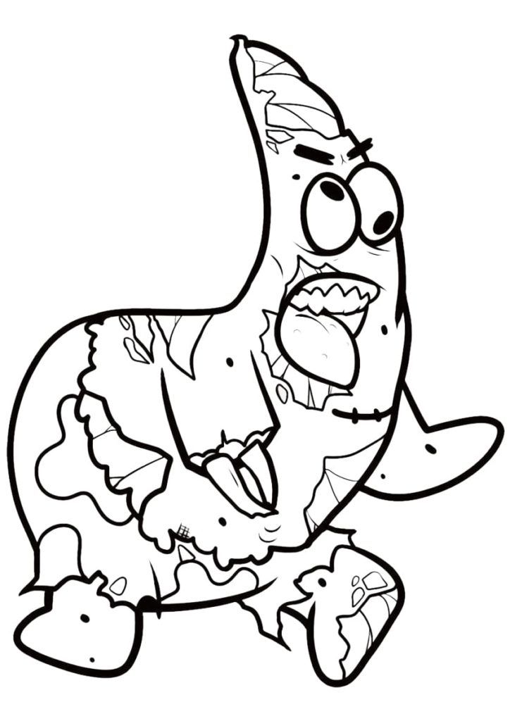 Çocuklar İçin Patrick Star Boyama Sayfaları 