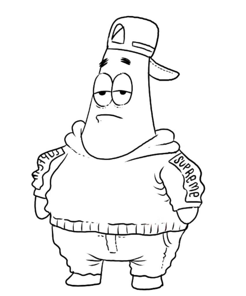 Çocuklar İçin Patrick Star Boyama Sayfaları 
