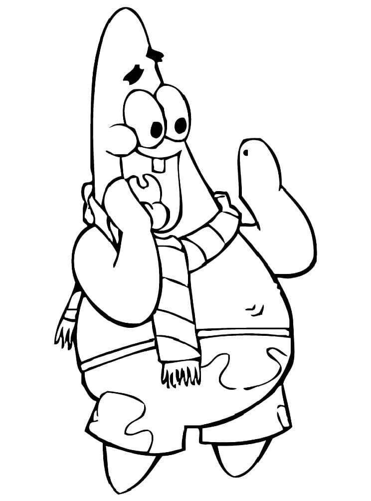 Çocuklar İçin Patrick Star Boyama Sayfaları 