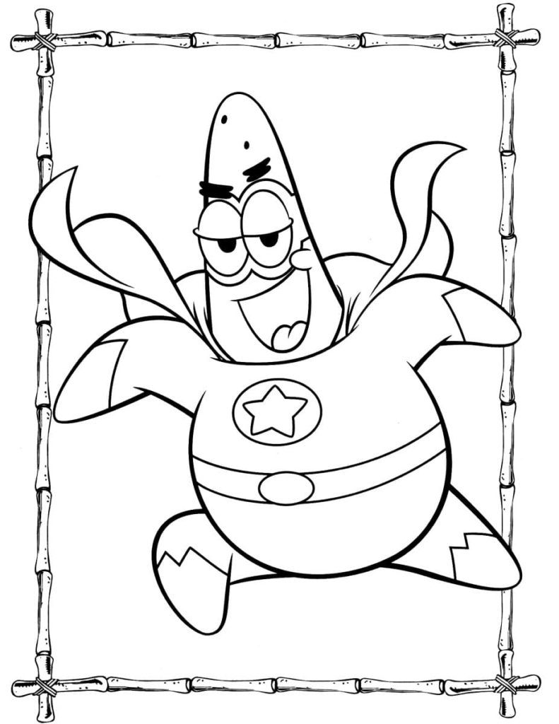 Çocuklar İçin Patrick Star Boyama Sayfaları 