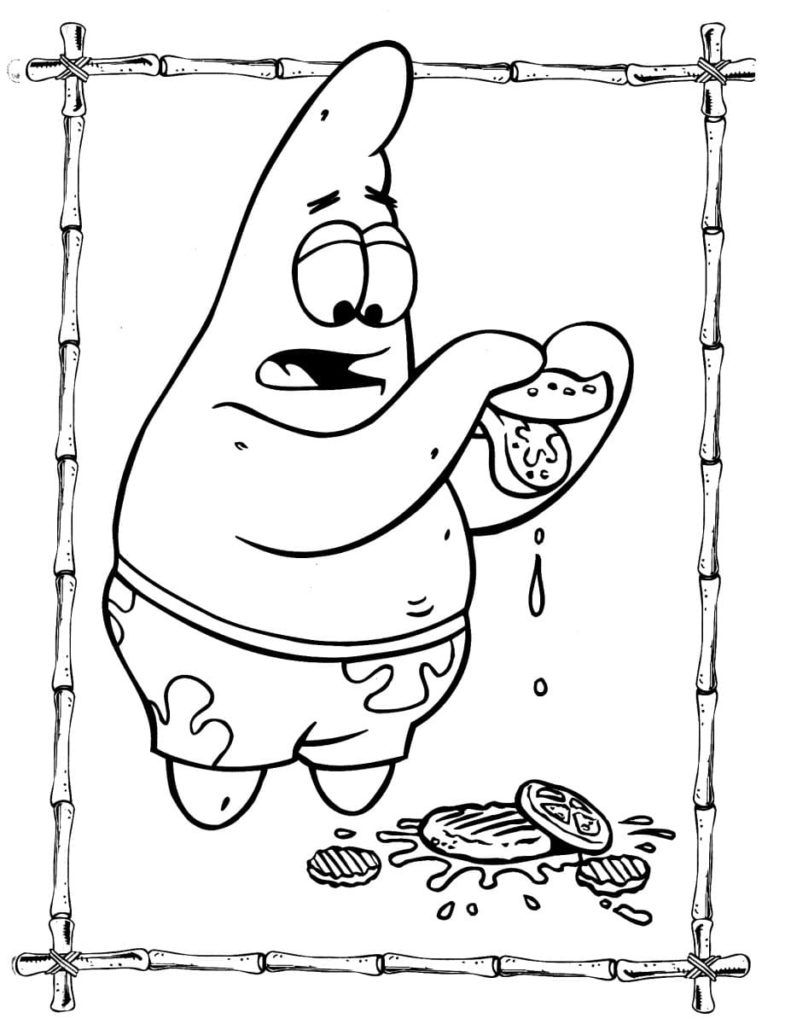 Çocuklar İçin Patrick Star Boyama Sayfaları 