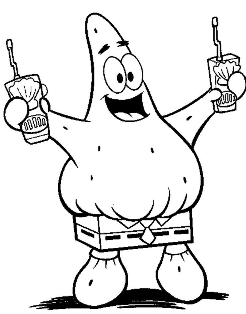 Çocuklar İçin Patrick Star Boyama Sayfaları 