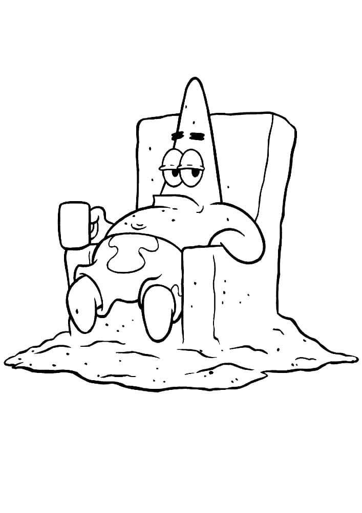 Çocuklar İçin Patrick Star Boyama Sayfaları 