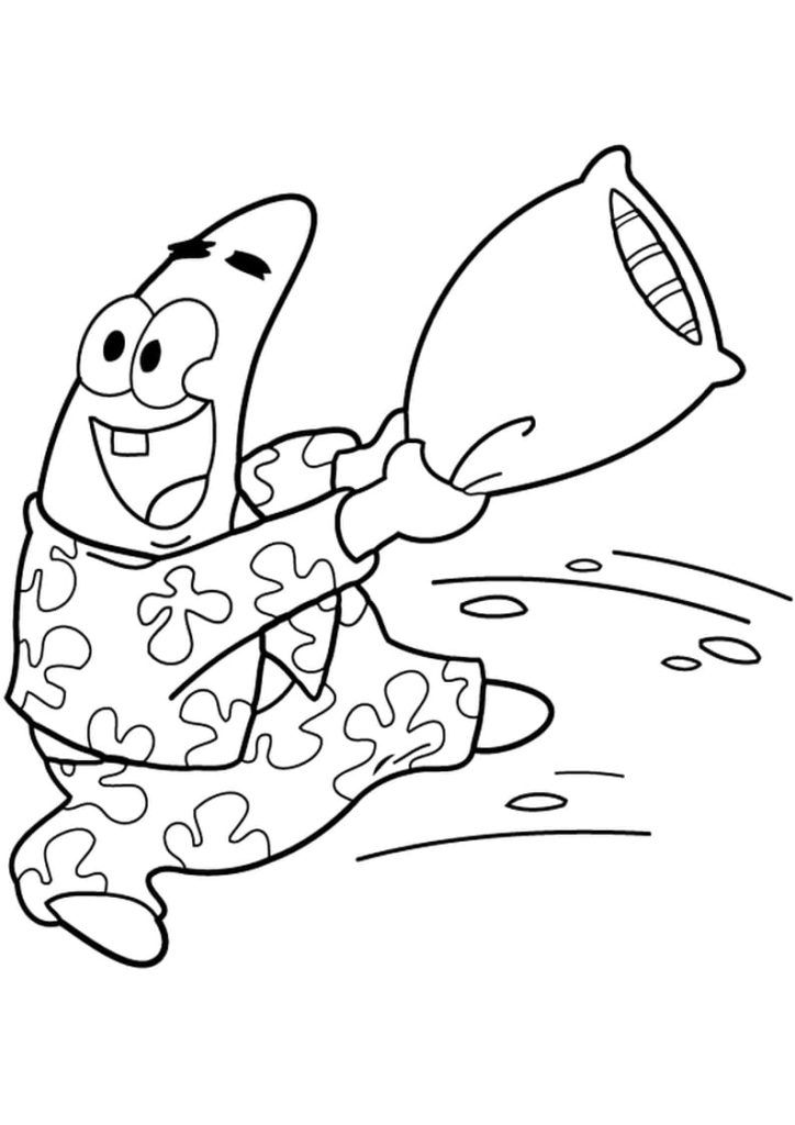 Çocuklar İçin Patrick Star Boyama Sayfaları 