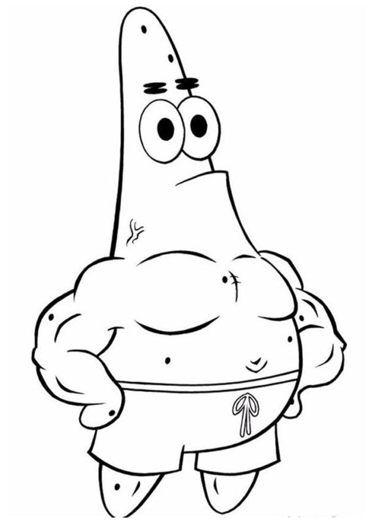 Çocuklar İçin Patrick Star Boyama Sayfaları 
