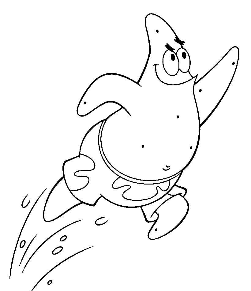 Çocuklar İçin Patrick Star Boyama Sayfaları 