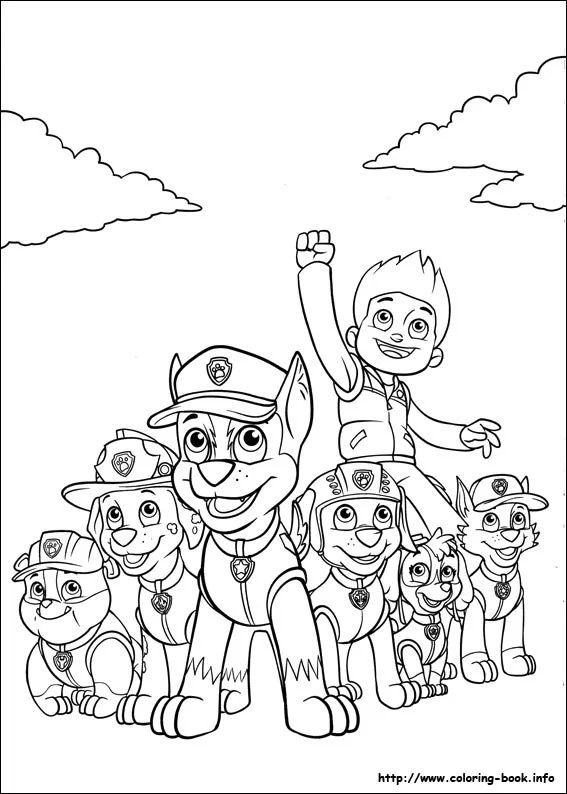 Çocuklar İçin Paw Patrol Boyama Sayfaları 