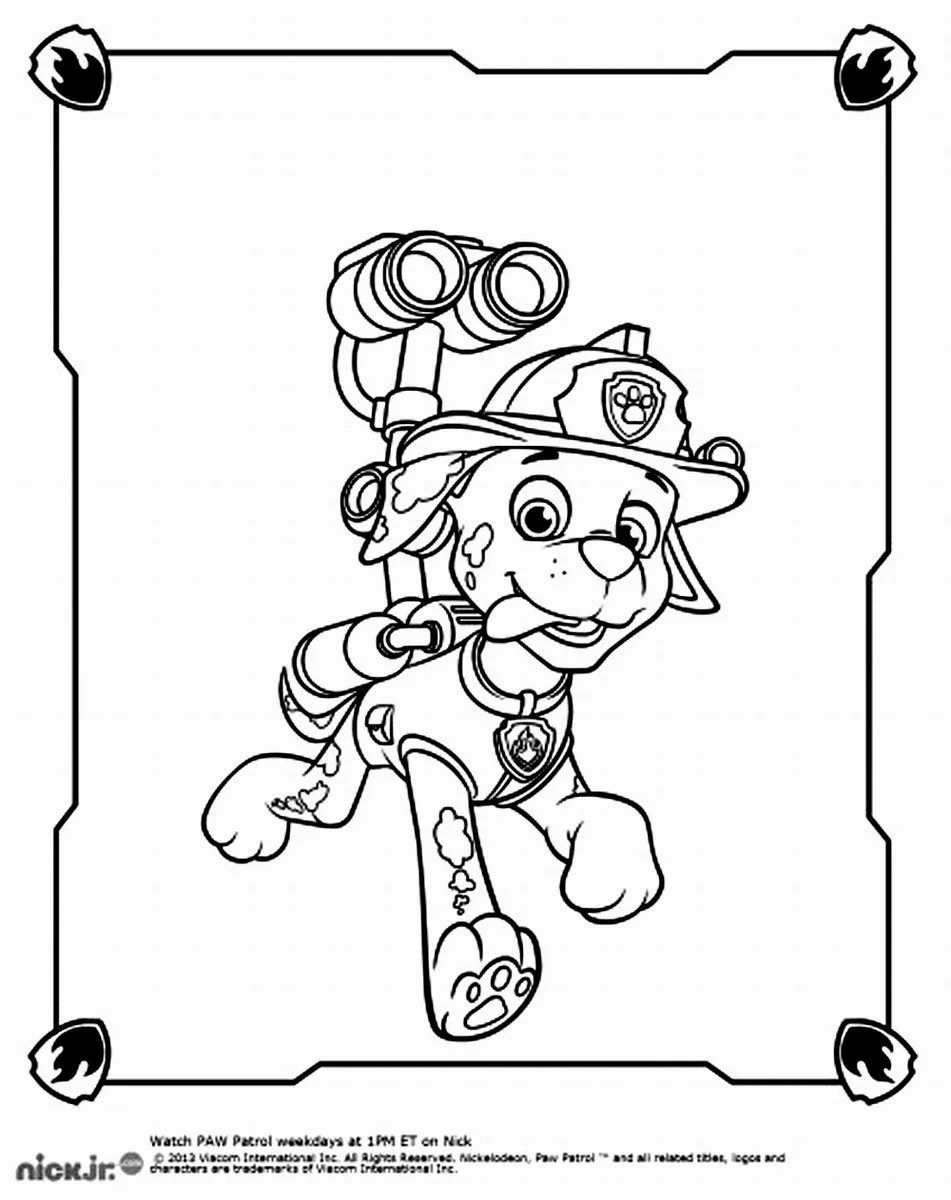 Çocuklar İçin Paw Patrol Boyama Sayfaları 