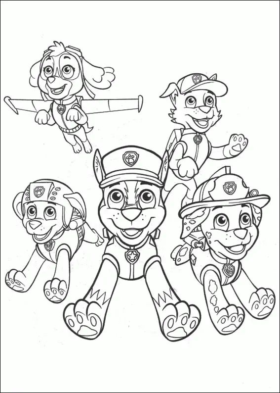 Çocuklar İçin Paw Patrol Boyama Sayfaları 
