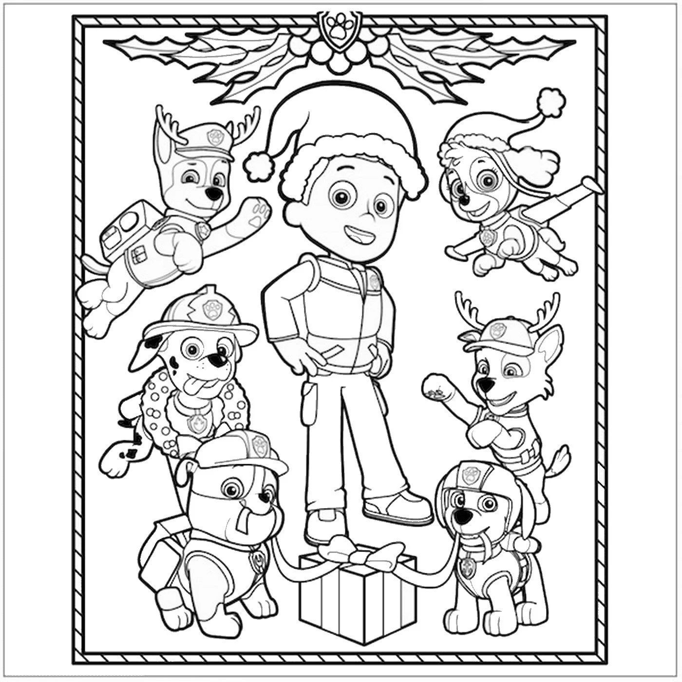 Çocuklar İçin Paw Patrol Boyama Sayfaları 