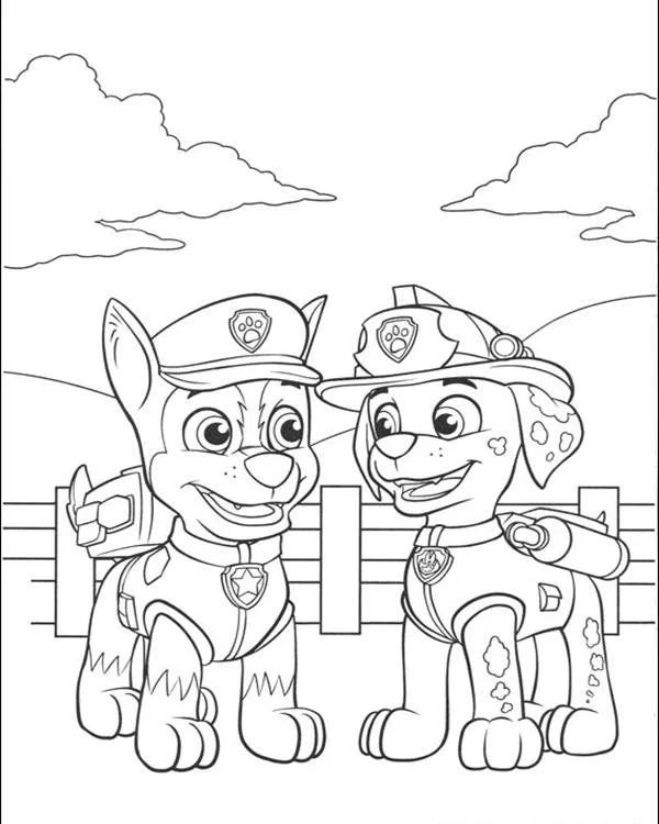 Çocuklar İçin Paw Patrol Boyama Sayfaları 