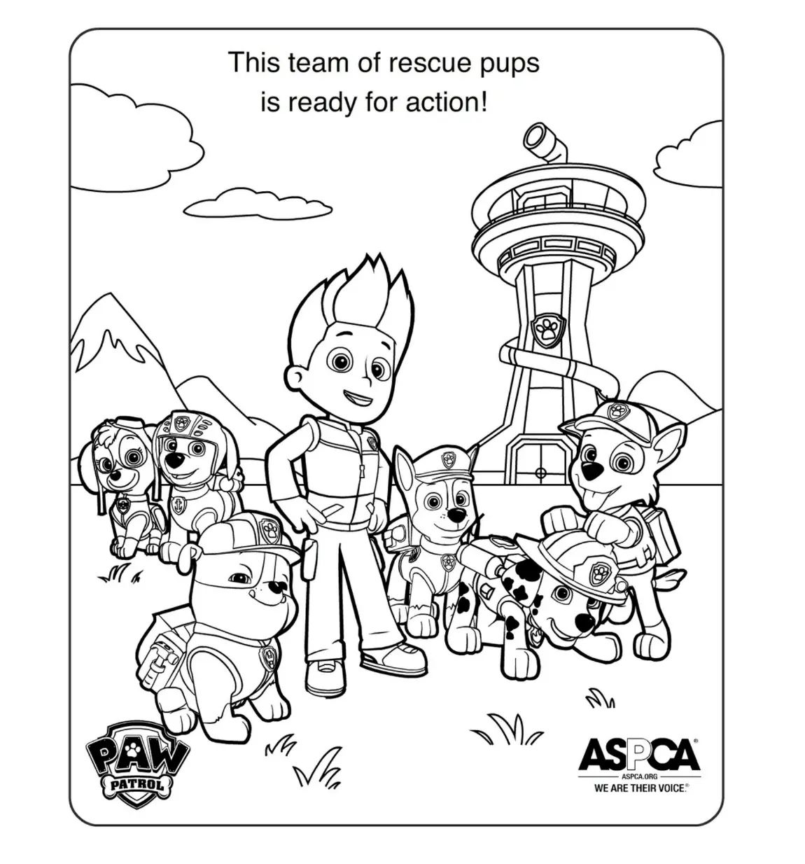 Çocuklar İçin Paw Patrol Boyama Sayfaları 