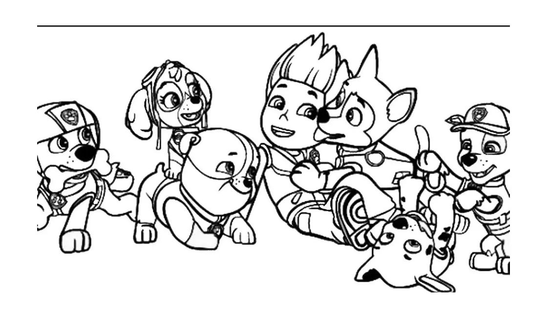 Çocuklar İçin Paw Patrol Boyama Sayfaları 