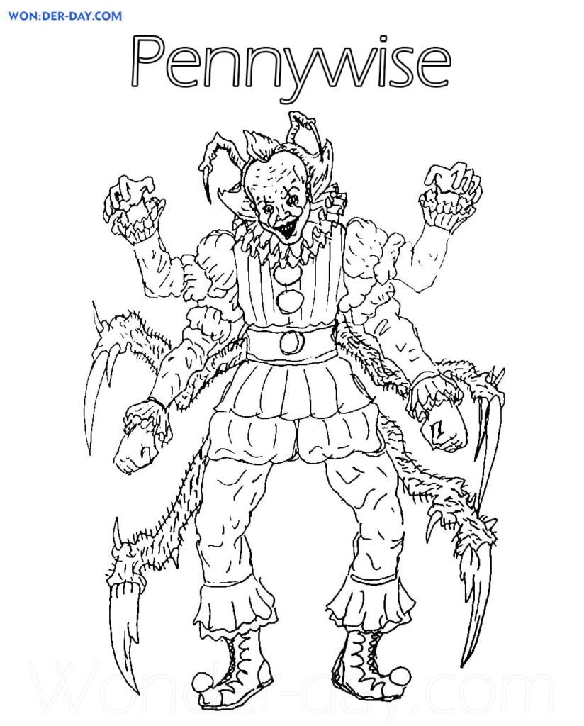 Çocuklar İçin Pennywise Boyama Sayfaları 