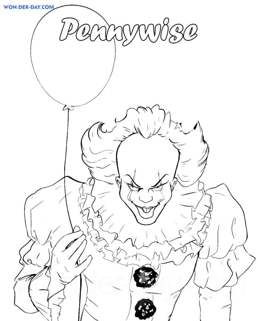 Çocuklar İçin Pennywise Boyama Sayfaları 