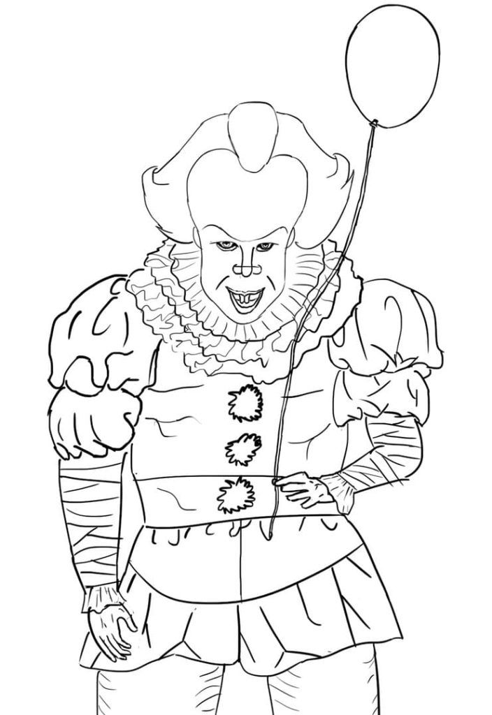 Çocuklar İçin Pennywise Boyama Sayfaları 
