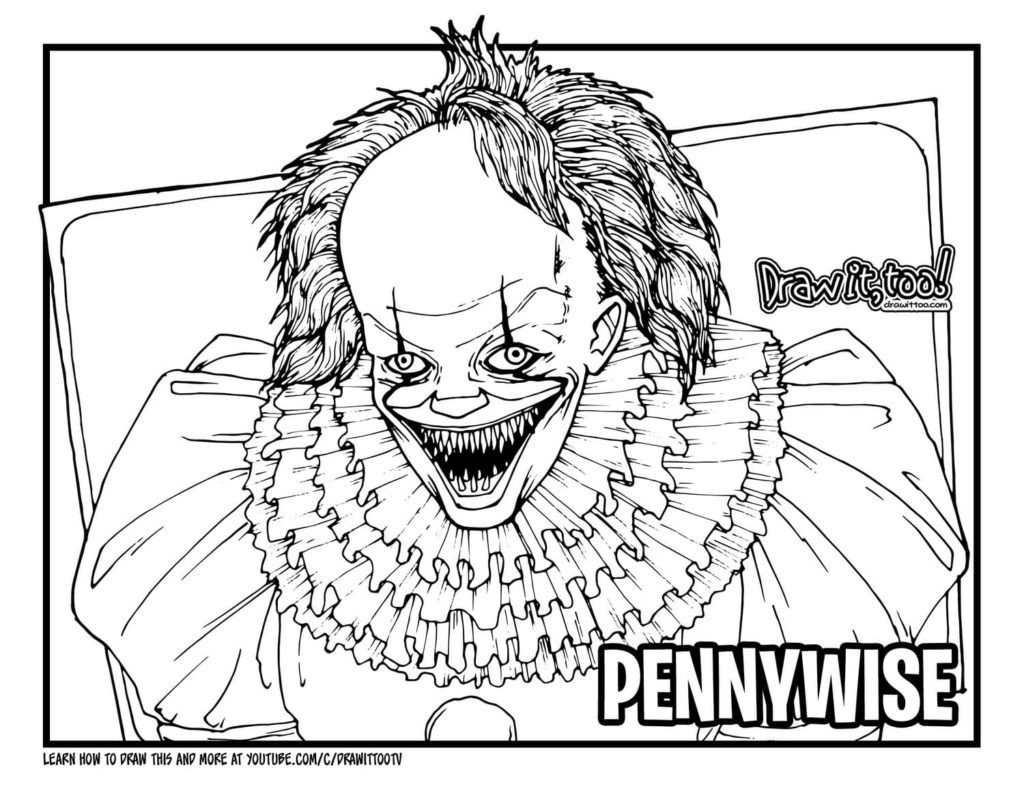 Çocuklar İçin Pennywise Boyama Sayfaları 