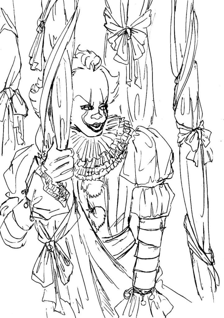 Çocuklar İçin Pennywise Boyama Sayfaları 