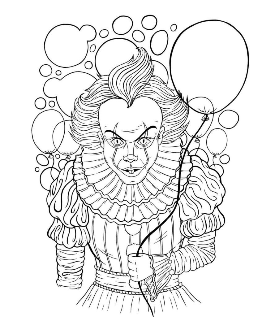 Çocuklar İçin Pennywise Boyama Sayfaları 